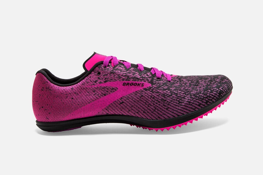 Womens Brooks Mach 19 Spikeless Track Shoes Black/Hollyhock/Pink | 487916-LJP